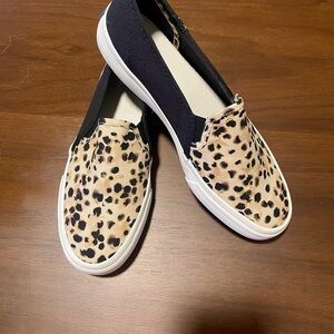 Keds Double Decker Leopard Print Slip-On Sneakers